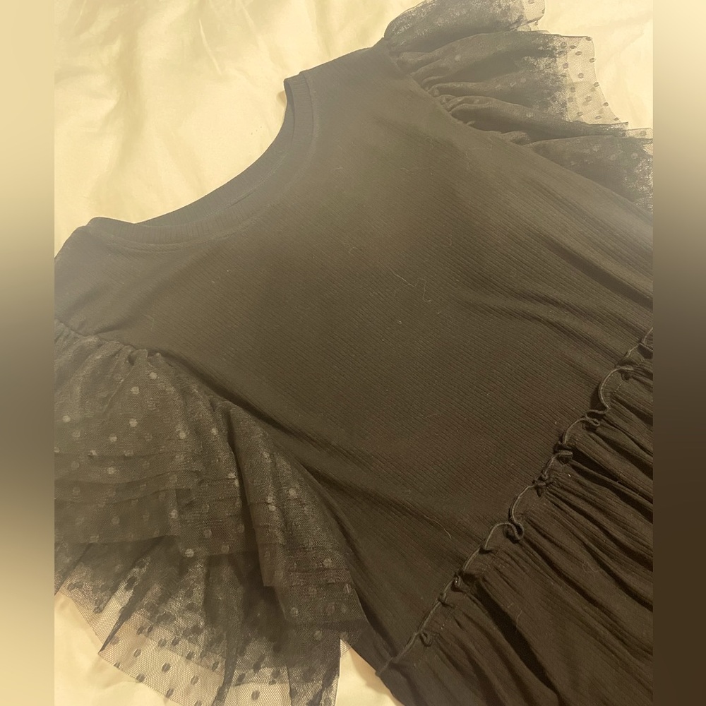 Black Dress with Tulle sleeve